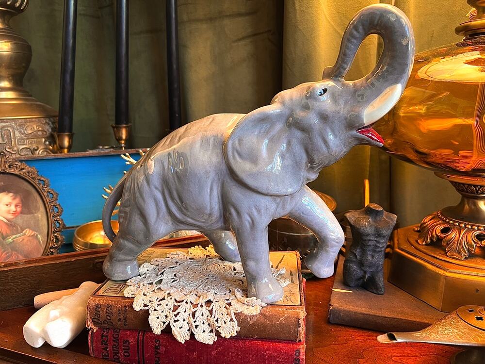 Vintage Ceramic Elephant - 9 Inch